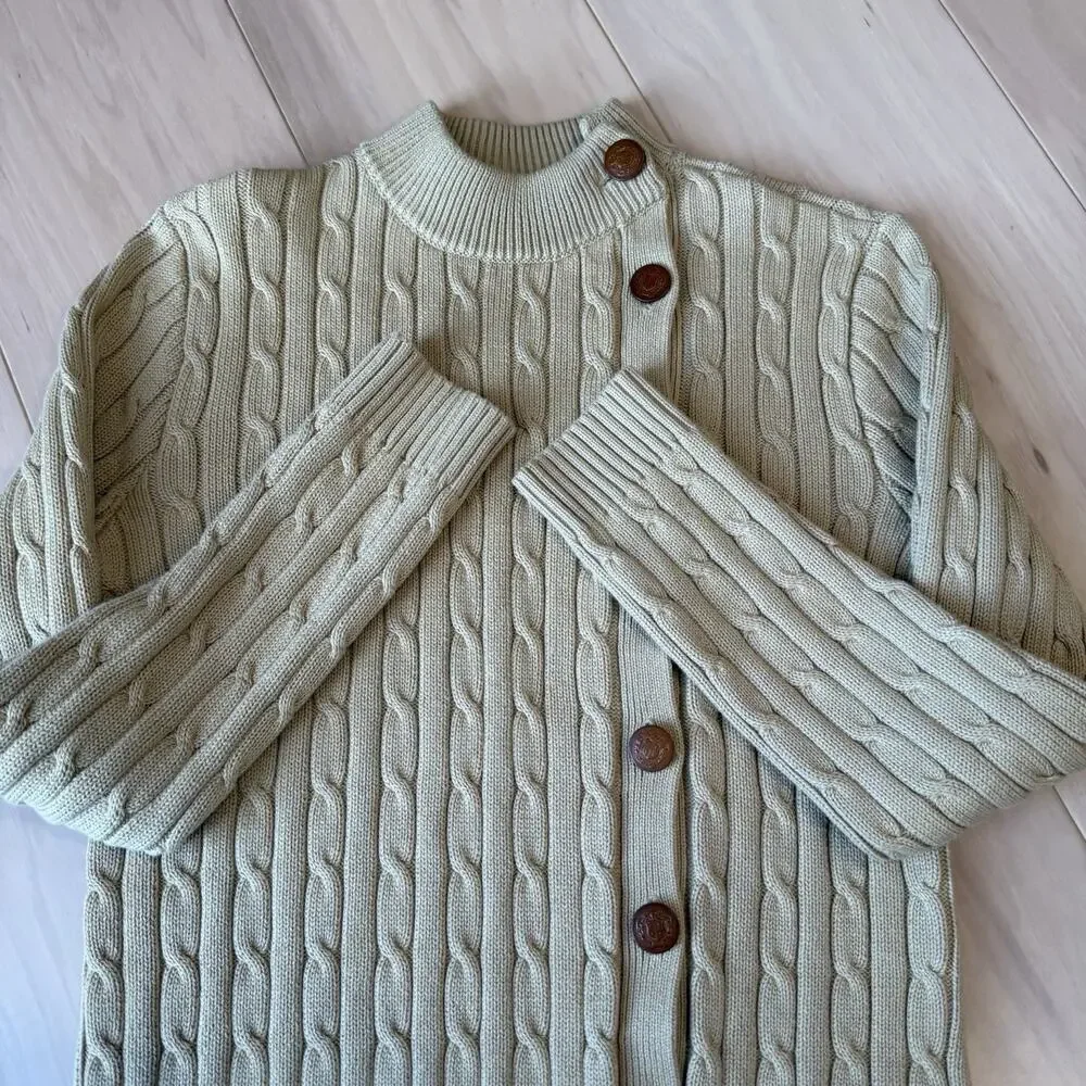 Lauren Ralph Lauren Cable Knit Sweater Women's Small Khaki - Picture 5 of 9